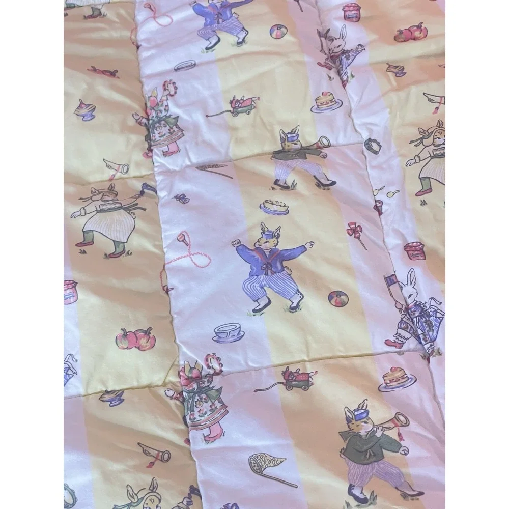 Laura Ashley Mother & Child Crib Rabbits Yellow‎ / White Comforter 35